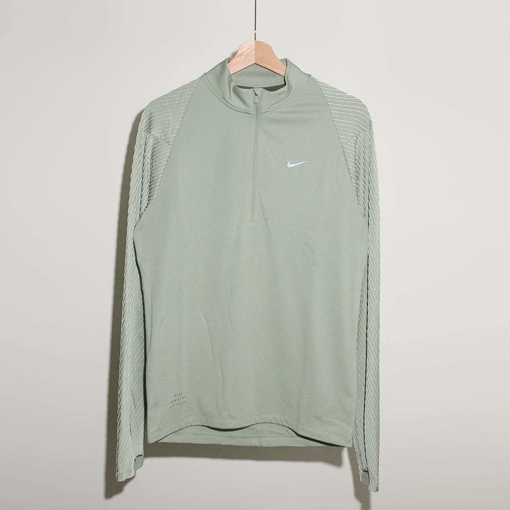 Nike Mens Large Running Division Dri-FIT Element Half-Zip Pullover Sage Green